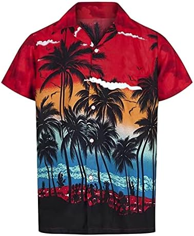 XXBR Havajske košulje za muške tropske otiske printa ljetnog gumba kratkih rukava dolje Aloha vrhovi opuštena košulja na plaži