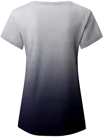 Modne Ležerne ljetne trenirke širokog kroja s gradijentnim printom s okruglim vratom, prozračne majice za žene 2023 dugih rukava