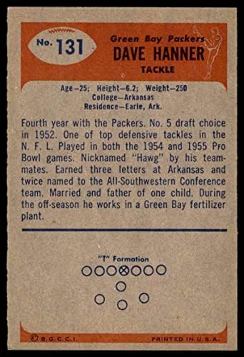 1955. Bowman 131 Dave Hanner Green Bay Packers Ex/MT Packers Arkansas