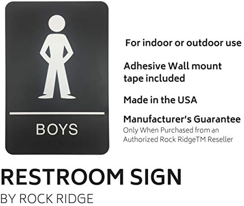 Dječaci ADA usklađeni znak za toalet - uključuje ljepljivu vrpcu i upute