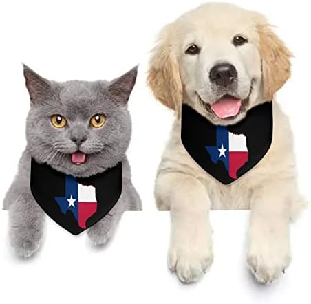 Texas zastave mapa Dog Bandana Podesivi marami za kućne ljubimce Slatki trokut Kerchief za pse Mačke