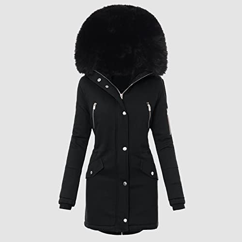 Ženski zimski kaputi plus veličina o ovratnik jakne s dugim rukavima Vintage zgušnjava kapuljača podstavljene jakne od vanjske odjeće