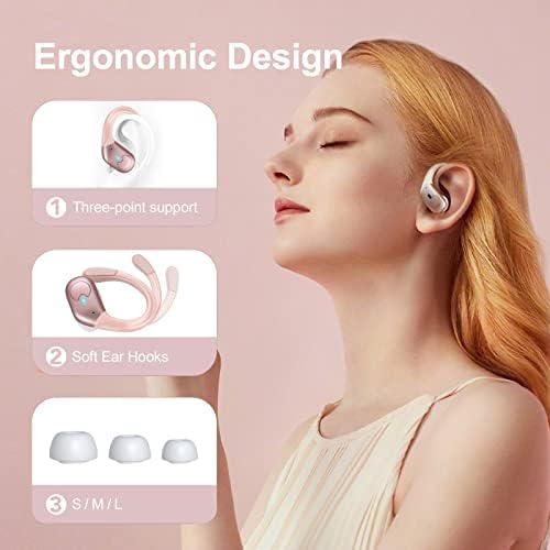 Coioc Bluetooth 5,3 Slušalice Bežične ušice 60 sati reprodukcije Digitalni LED zaslon prekomjerni uši slušalice s ušima IPX8 vodootporni