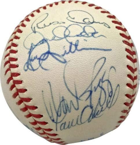 1995. Yankeesovi tim potpisao je autogramirani bejzbol oal Jeter Rivera Mattingly PSA/DNA - Autografirani bejzbol