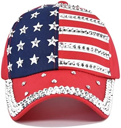 Modni rinestone bejzbol kape za muškarce žene hip-hop podesivi prozračni casual kapka s američkom zastavom