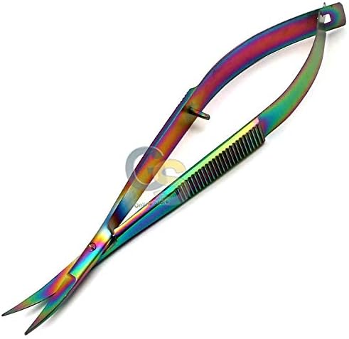 Multi Titanium Color Rainbow Castroviejo škare zakrivljene 4,5 nehrđajući čelik G.S internetska trgovina