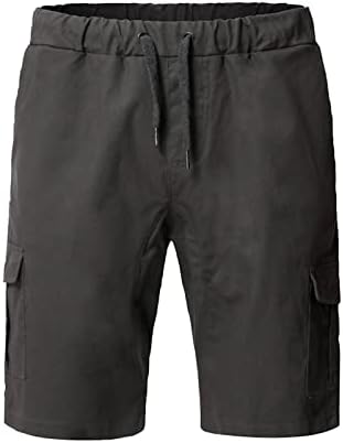 Muške kratke hlače povremene, muške casual teretni kratke hlače elastični struk crtanja pamuka na otvorenom laganom multi-džepom kratak