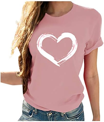 Frostluinai Žene kratke rukave o-vrata u obliku srca u obliku srca casual tops bluza majica