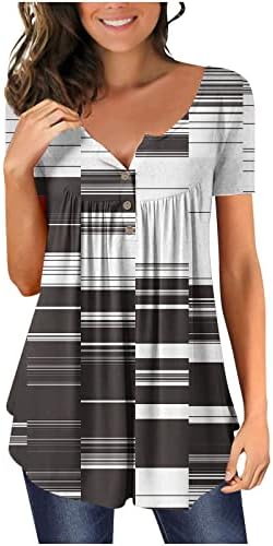 Adhowbew ženski vrhovi plus size Dressy casual v Neck majice kratkih rukava Summer Slatke uskrsne grafičke majice