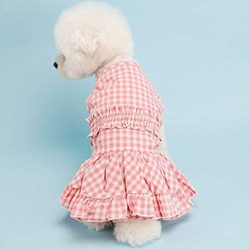 WZHSDKL Odjeća za kućne ljubimce Mačke odjeće za pse Ljeto Francais Božićna karirana haljina mala za pse djevojka Chihuahua shih tzu