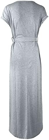 Nokmopo maxi haljina dugih rukava za žene ležerna čvrsta boja s dugim rukavima Slim nepravilna haljina