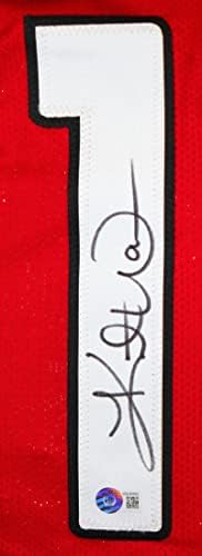 Kurt Warner Autographed Red Pro stil Jersey-Beckett w hologram crni