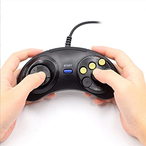 OutSpot 2PCS Potpuni kontroler 6 kontroler gumba za sega Genesis Black For Sega Gensis Gaming System