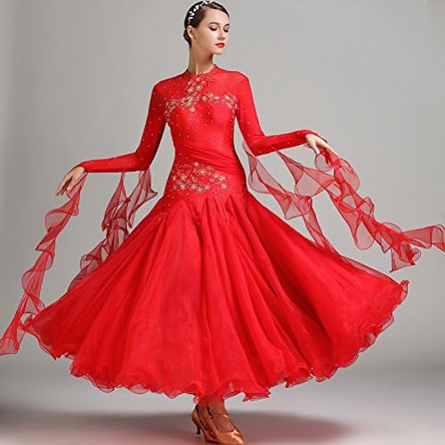 Žene Multi Colors Dijamantne izvrsne naljepnice obrub svjetlucava Foxtrot Waltz Natjecanje Standardna haljina za bal