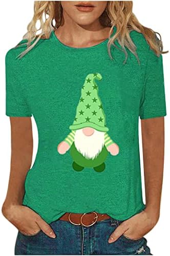 Dan svetog Patrika za ženske vrhove slatke gnome grafičke tiskane košulje kratki rukavi posada za vrat grafičke majice za mamu