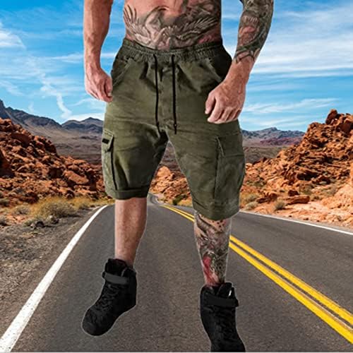 Fupinodirane muške kratke hlače ležerne, atletske kratke hlače za muškarce s džepovima i elastični pojas Brzi aktivni odjeljak
