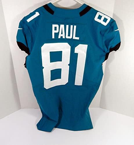 2018. Jacksonville Jaguars Niles Paul 81 Igra izdana Teal Jersey 42 DP48830 - Nepotpisana NFL igra korištena dresova