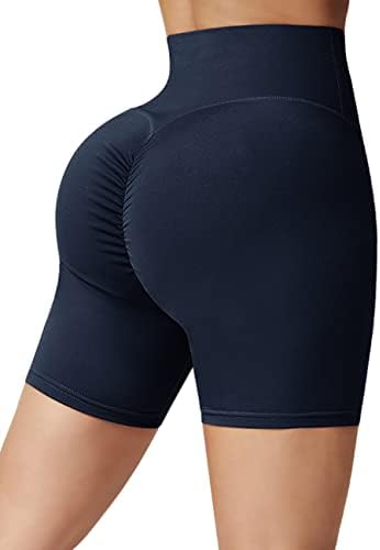 Agroste žene prekrižene kratke hlače s džepovima 5 Scrunch stražnjica za dizanje kratkih hlača plijen plijen visoki struk joga biciklista