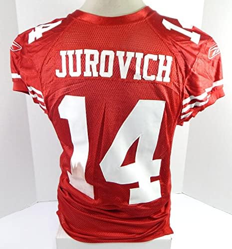 2010. San Francisco 49ers Kevin Jurovich 14 Igra izdana Red Jersey 44 DP37159 - Nepotpisana NFL igra korištena dresova
