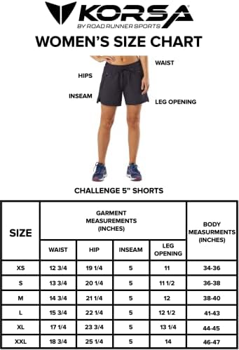 Korsa Challenge 5 Atletske kratke hlače za žene s džepovima | Lagana i vlažna vitka za trčanje, joga, teretana | X-Large, Twilight
