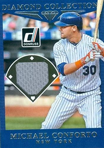 Michael Conforto igrač istrošen Jersey Patch Baseball Card 2017 Donruss Diamond Collection DC -MC - MLB igra korištena dresova