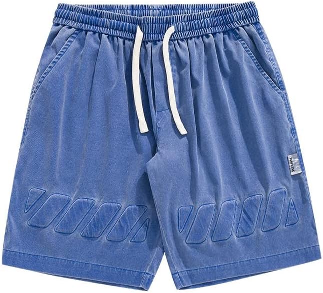 Holuce Summer Casual Plave kratke hlače Capris labave oprane kratke hlače za sportsku odjeću s džepovima