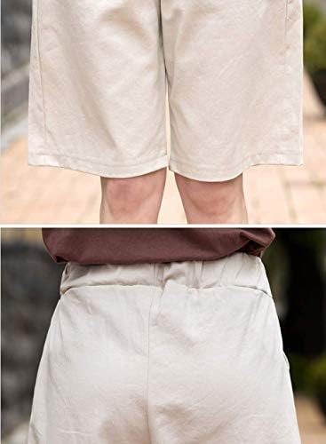 VCANSION Ženski ležerni elastični struk ljetni strug pamuka Bermuda kratke hlače s džepovima