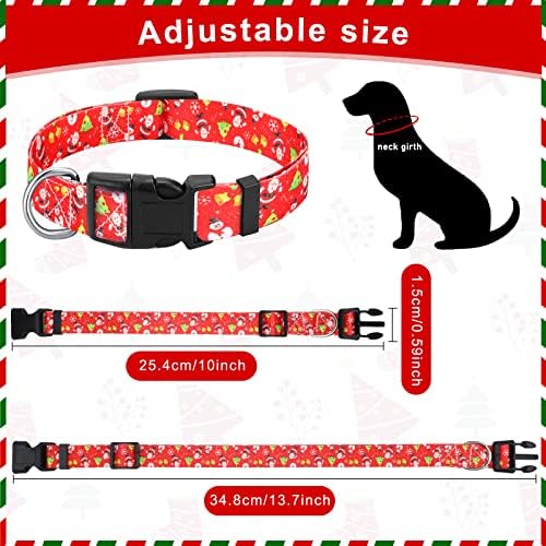 6 PCS božićni pseći ovratnici odmor za kućne ogrlice Smiješne ovratnike Podesivi pseći ogrlice udobne osnovne ogrlice za pse s plastičnom