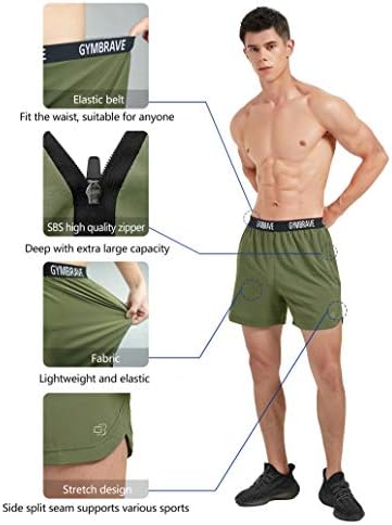 GymBrave muški 5 inča atletskih kratkih kratkih hlača lagane brze suhe trening treninga s patentnim džepovima