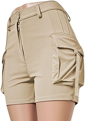 Orinyou Women Visoki struk, džepovi s patentnim zatvaračem kratke hlače planinarenje ribolovom u trendu kratkih hlača za ležerno ljeto