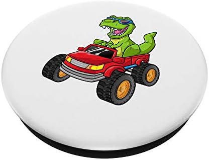 Da, T-Rex Monster Truck Majica Birthday Boy Dinosaur Dino Popsockets Popgrip: Zamjenjivo prianjanje za telefone i tablete