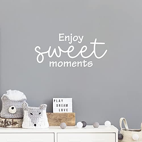 Vinilna zidna naljepnica-uživajte u slatkim trenucima - 11,5 25 - modna inspirativna naljepnica s lijepim pozitivnim citatom za spavaću