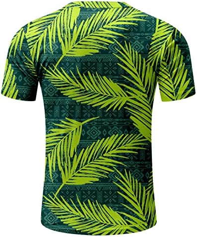 XXBR muški vojnik majice s kratkim rukavima, ljetni havajski listovi tiskani natičnici vrhovi trening atletski mišići casual majice