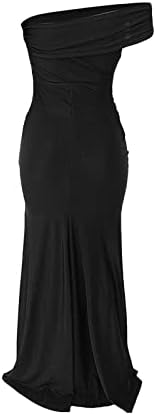 Nokmopo Mini haljina s dugim rukavima Moda Moda Solid Color Cinched Ruffle Split V-izrez za duge rukave