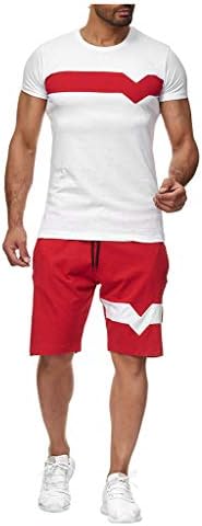 Stoota casual tanki fit tracksuit za muškarce, patchwork sport set outfit majice s kratkim rukavima i kratke hlače Summer Activewear