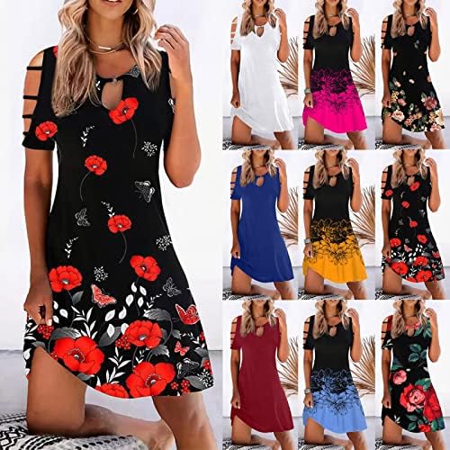 Firero ljetne haljine za žene 2023., havajski kratki rukavi kvadratni vrat cvjetna otiskana haljina elegantna plus size sunčana haljina