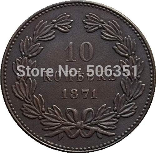 Izazov novčića ruski bakreni novčići 10 kopecks1871 Kopija 28 5 mm za kolekciju ureda u uredu za kućnu sobu