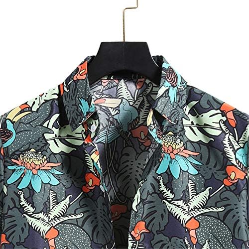 XXBR muške havajske košulje, ljetni cvjetni šareni tisak vintage casual rever plaža na otvorenom majice kratkih rukava