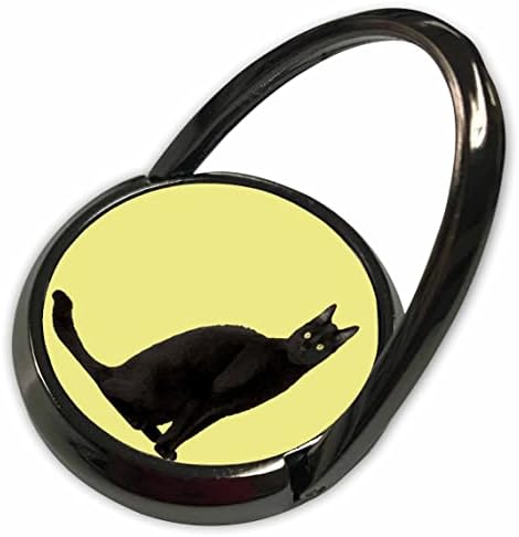 3Drose sjede crna mačka u elegantnoj pozi foto vektora - prstenovi telefona