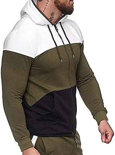 Realdo muški blok u boji ležerna kapuljača jesenski zimski gornji trening s džepnim dukserom s kapuljačom