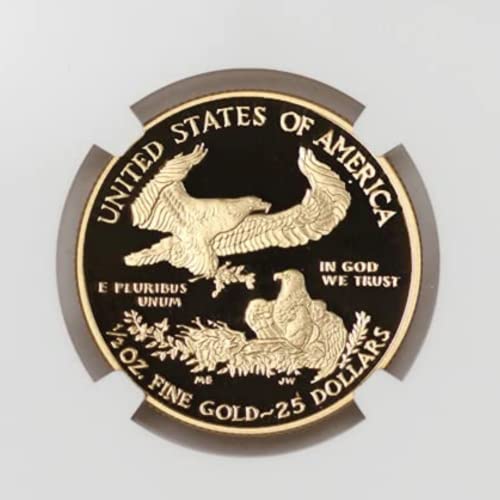 2021 W 1/2 oz Gold American Eagle Coin Gem Proof 22K $ 25 ngc gem -izoliranje
