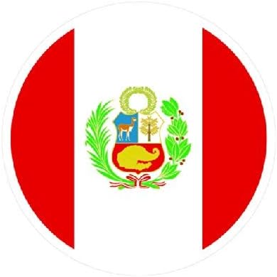Okrugla peruanska naljepnica zastava Die Cut Naljepnica vinil napravljena u SAD -u
