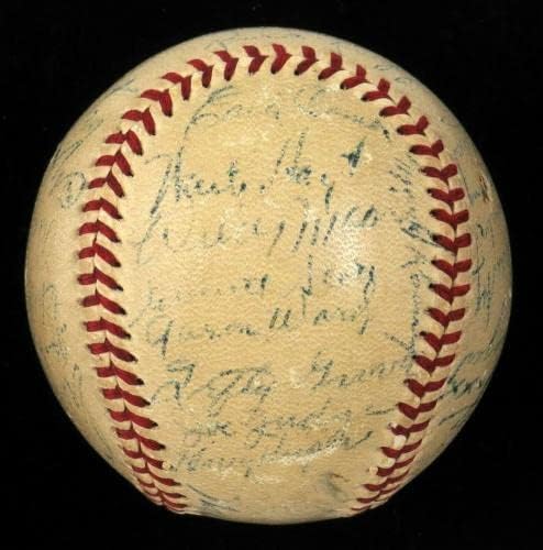 Babe Ruth Ty Cobb Cy Young Jimmie Foxx Tris zvučnik 34 Sigs potpisao bejzbol JSA - Autografirani bejzbol