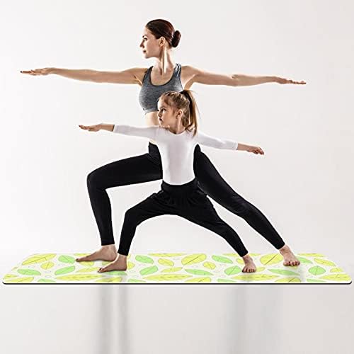 6 mm ekstra debela joga prostirka, žuti i zeleni listovi uzorak-01 tiskani ekološki prihvatljivi TPE za vježbanje prostirke pilates