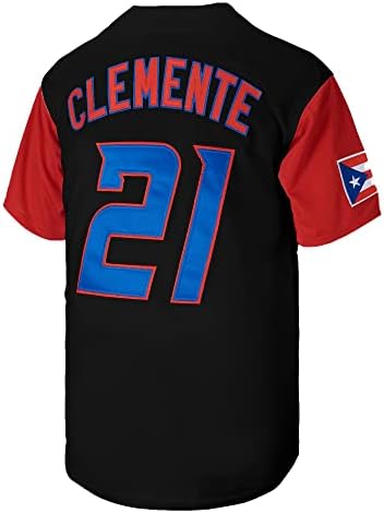 Kecambas 21 Roberto Clemente Portoriko, klasični muški bejzbol dres svjetske klase, ušiven