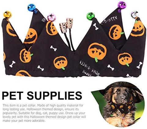 Amosfun Halloween ogrlica za kućne ljubimce s zvonom podesivim dodacima za pse i mačke za kućne ljubimce za opskrbu za pseće mačke
