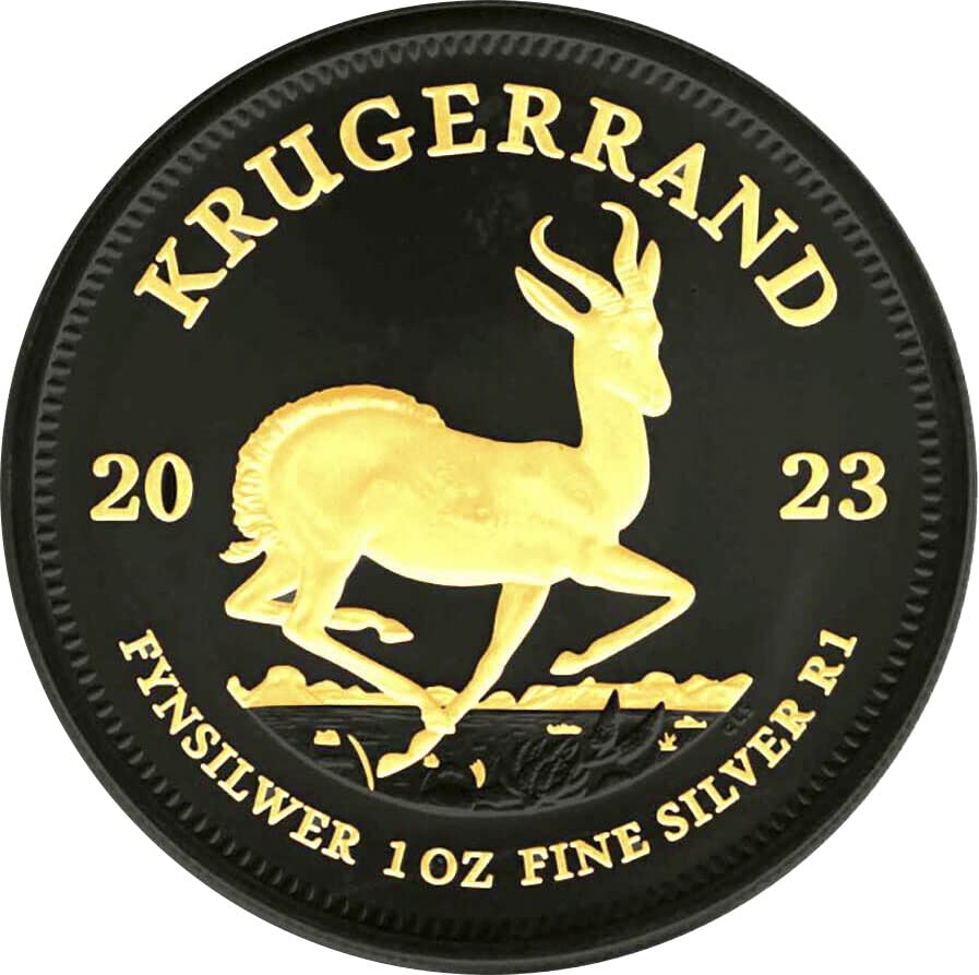 2023 de Gold Black Empire Powercoin Krugerrand Edition 1 Oz Silver Coin 1 Rand Južna Afrika 2023 Bu Brilliant necirkulirano